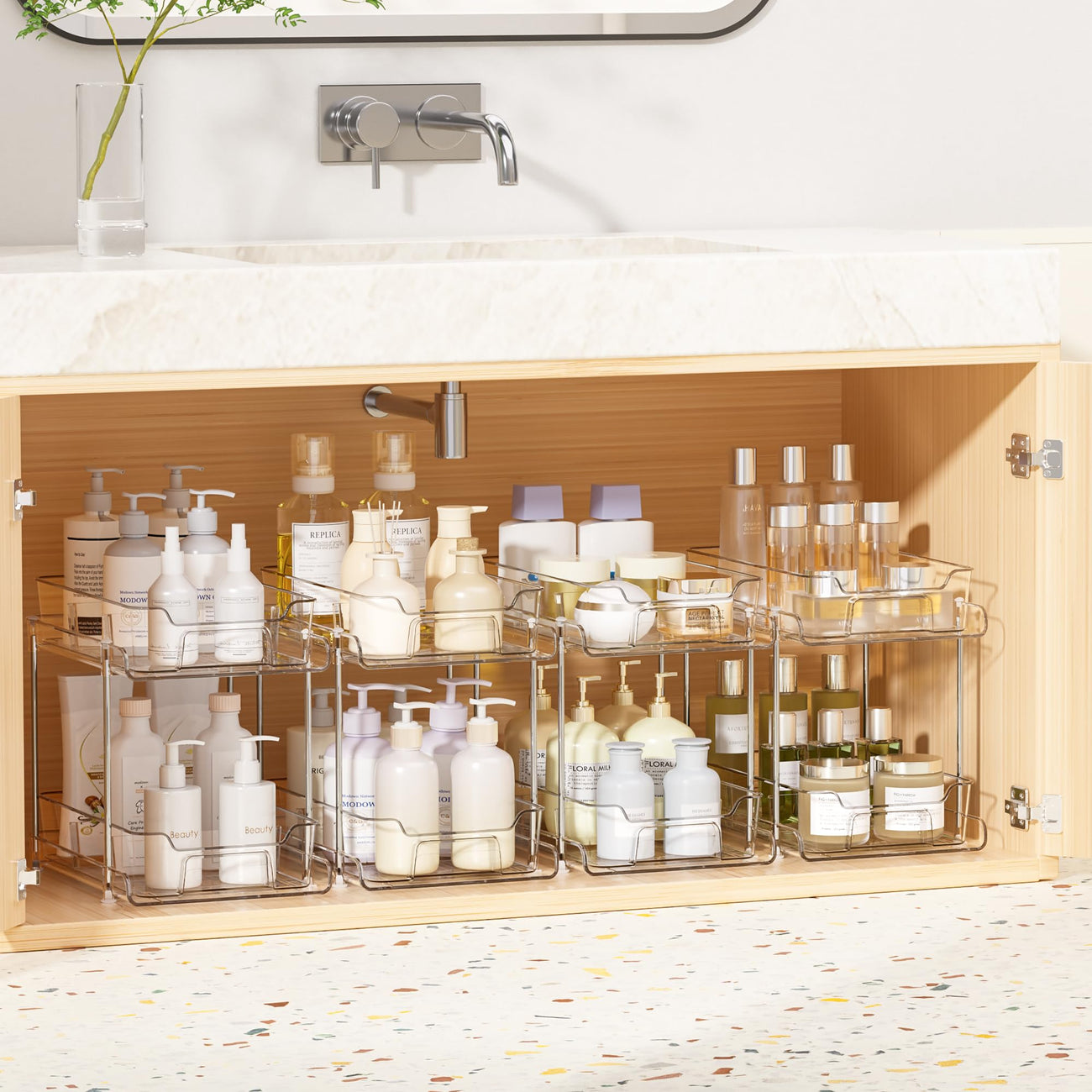 Cumya Home Clear 2-Tier Under-Sink Organizers — 4 Pack