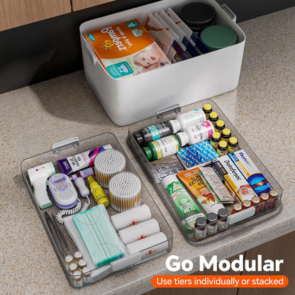 Medicine organizer carried by its top handle