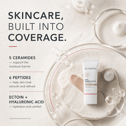 ALISANDA BB cream formula with ceramides peptides ectoin and hyaluronic acid