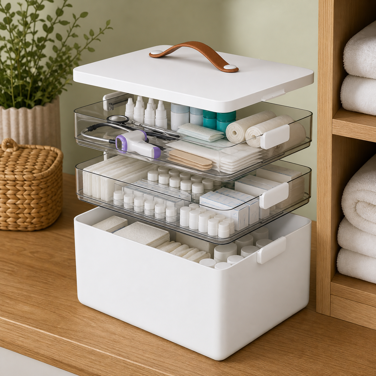 Cumya Home three-tier portable medicine organizer