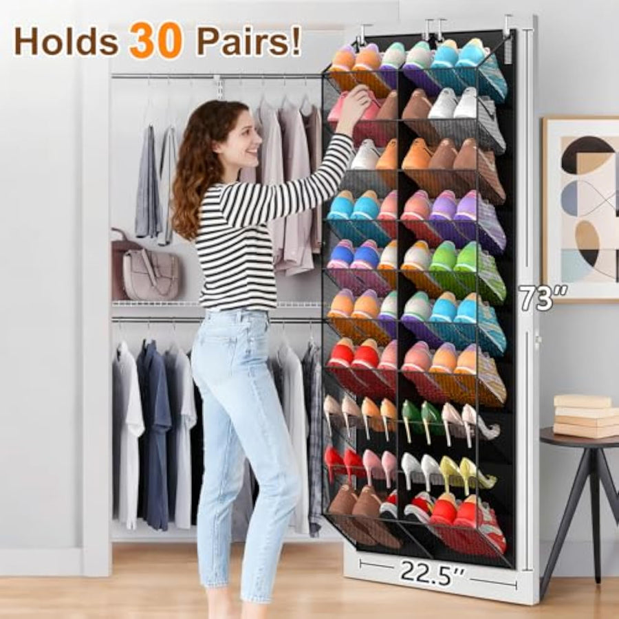 Cumya Home Over-Door Shoe Organizer — 20 Large Pockets