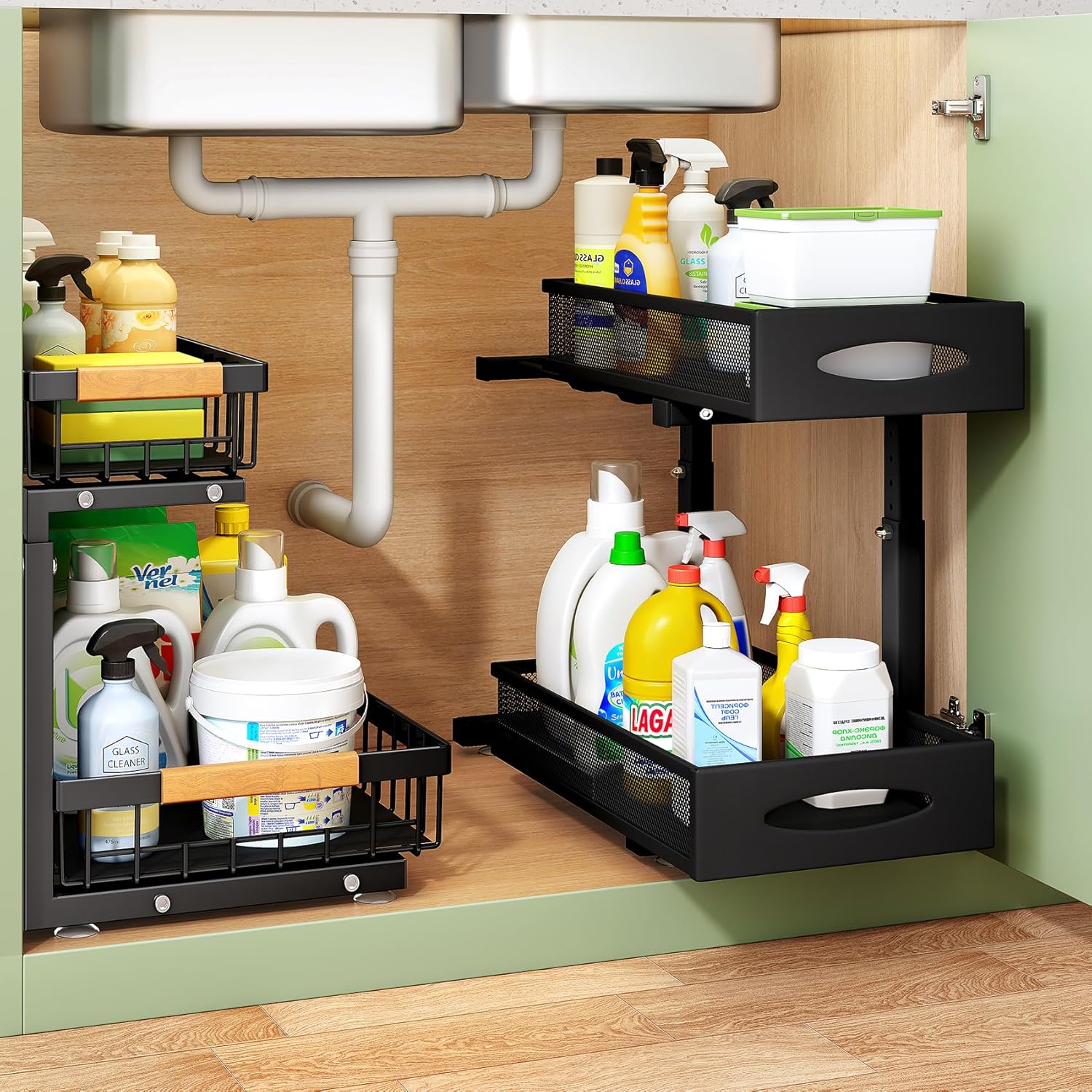 Cumya Home Metal Under-Sink Organizers — 2 Pack