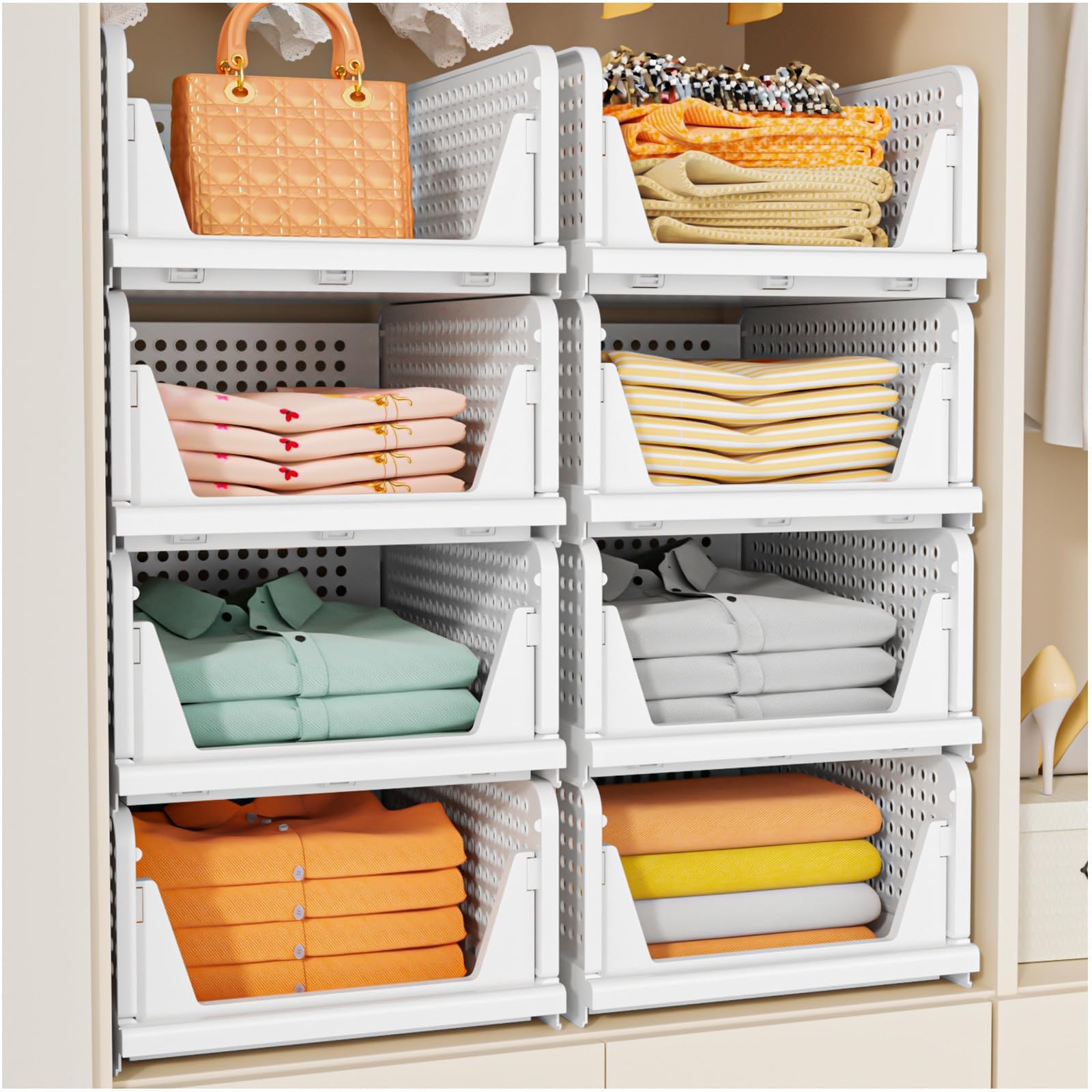 Cumya Home Foldable Closet Baskets — 5 Pack