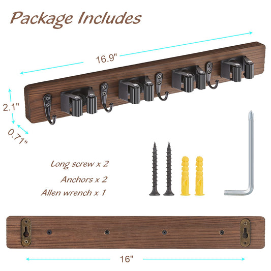 Cumya Home Rustic Broom & Mop Wall Holder