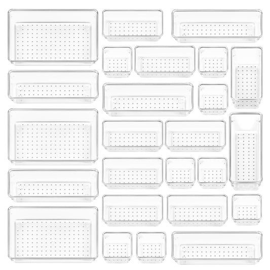 Cumya Home 25-Piece Clear Drawer Organizer Set